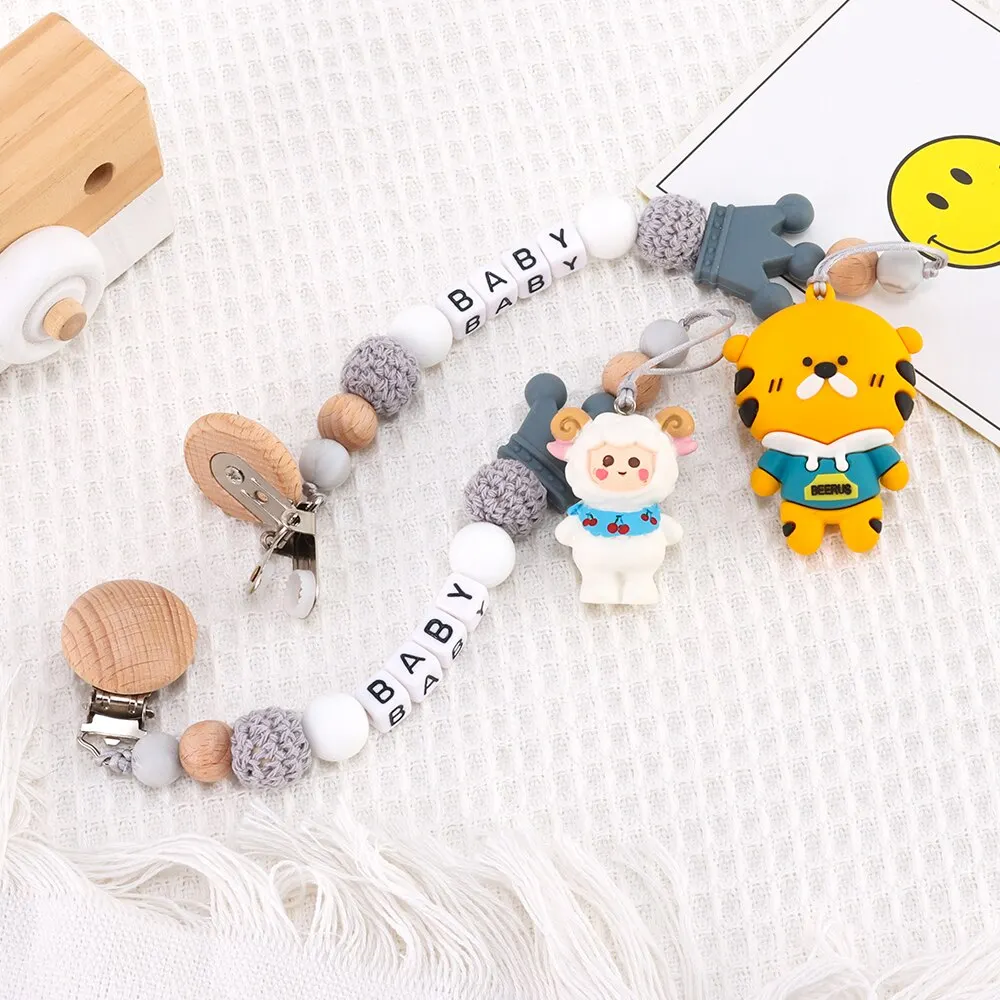 Pacifier Chain 1 Pcs Babies Soothing Beech Silicone Anti Drop