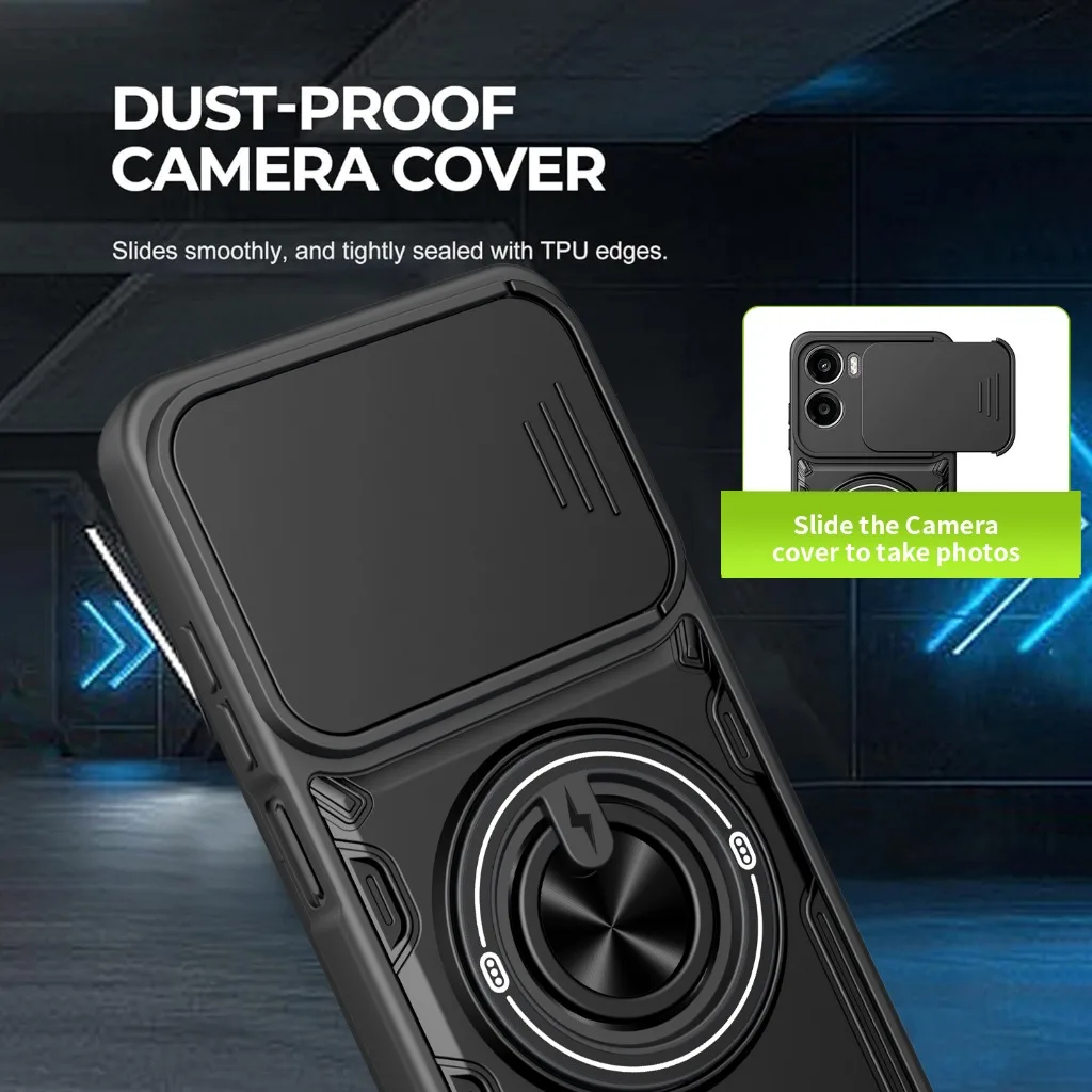 360° Ring Holder Phone Case with Slide Camera Protector