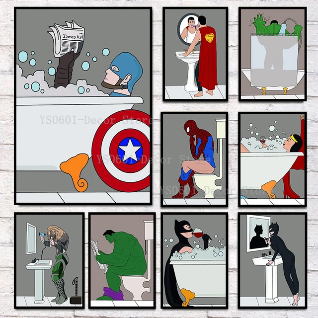 Marvel Captain America in Restroom