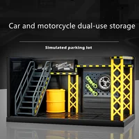 1:24 Scale Diorama Model Car Garage Model DIY Repair Shop Model Diecast Car Workshop Scene Model Decoration Holiday Gift Toys 1