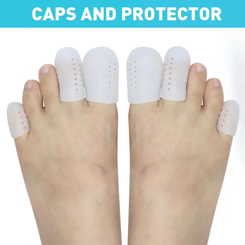 Pexmen 2Pcs Soft Gel Toe Protectors Silicone Toe Caps Sleeves Prevent Pain Relief for Corns Callus Blisters and Ingrown Toenails