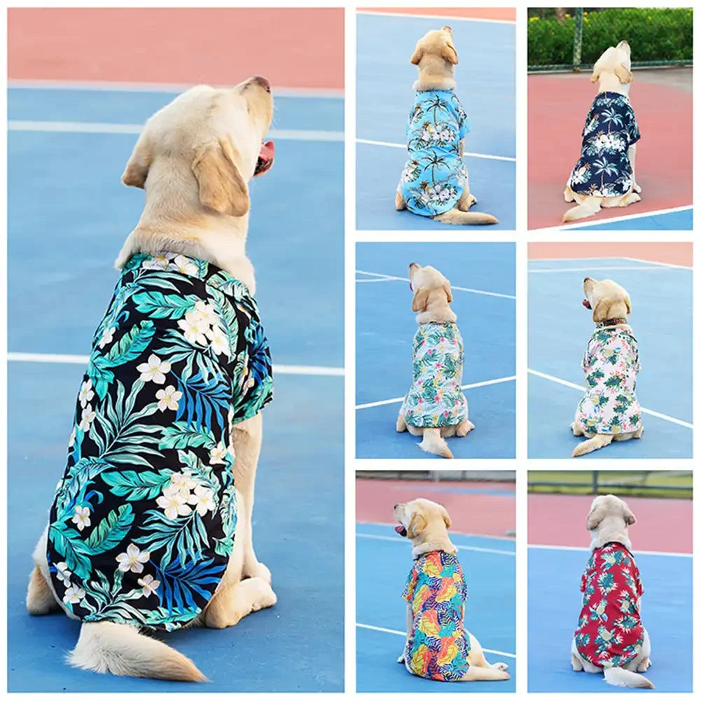 XL-5XL Hawaii Style Cute Summer T-shirts Comfortable Pet Shirt for Medium Large Dog Puppy Pet Clothes Breathable T-shirt pet dog shirt