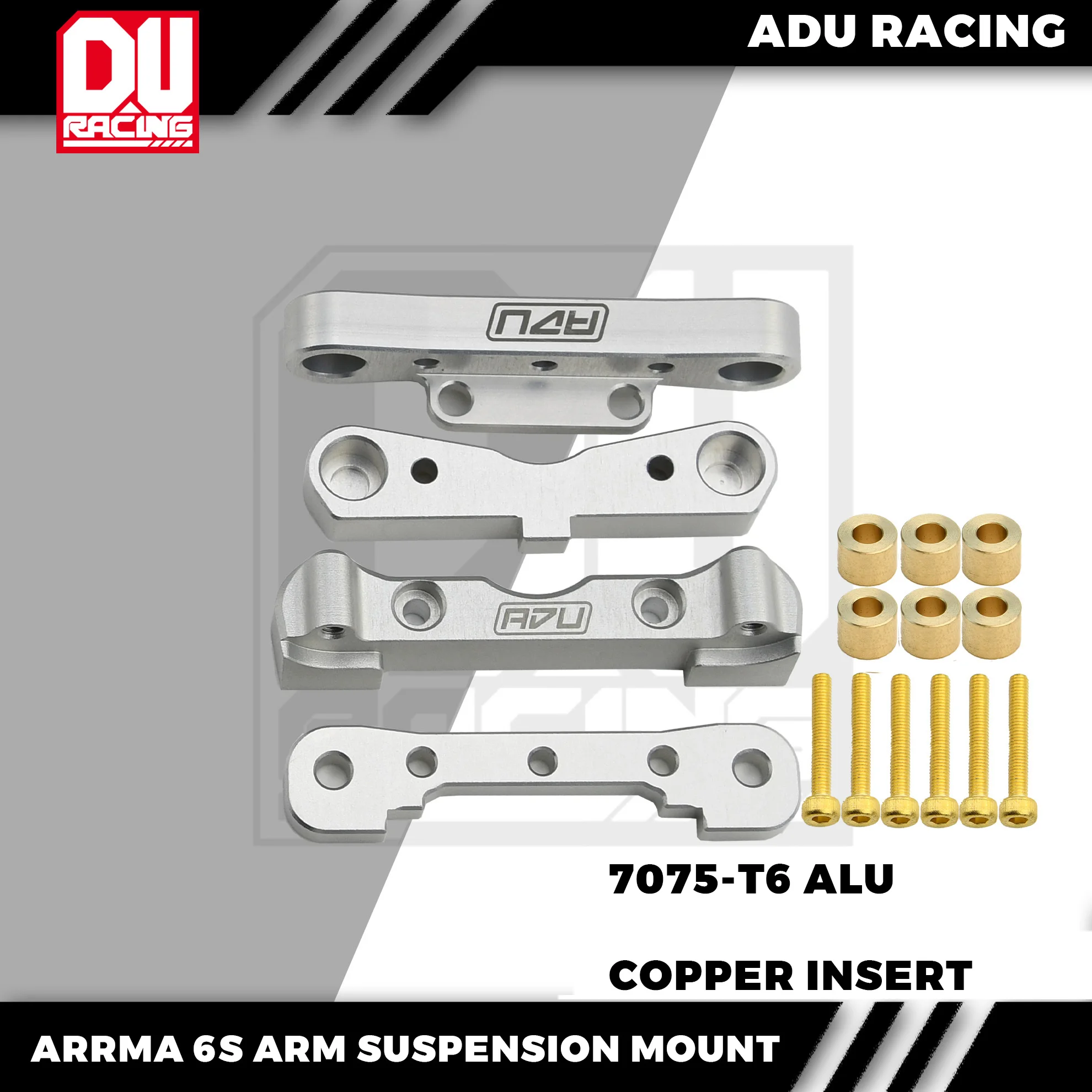 Front Upper Suspension Mount RC Car Parts ADU RACING 7075-T6 ALU SUSPENSION MOUNTFOR ARRMA 6S 1/8 AND 1/7