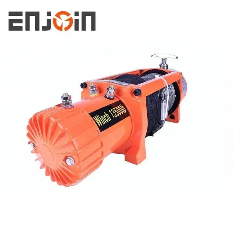 ENJOIN 1 전기 윈치, 케이블 또는 스트랩 포함, 4x4 복구, 오프로드, 13500 lbs, 12V