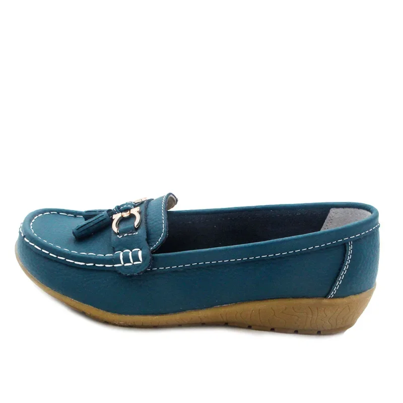 Spring Autumn Shoes Woman Cow Leather Flats Women Slip On Women's Loafers Female Moccasins Shoe