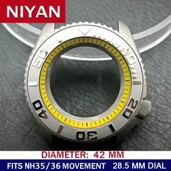Premium Silvery Steel Watch Case with Sapphire Glass Bezel - 42mm (6 Matte silvery)