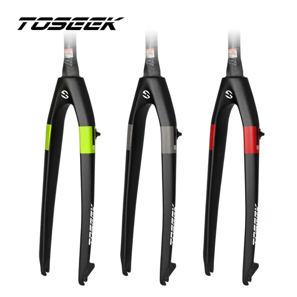 

TOSEEK Carbon Fiber Bicycle Mountain Fork Rigid Tapered 1-1/8"-1-1/2" Bike Fork MTB Bicycle Parts Disc Brake 26er 27.5er 29er