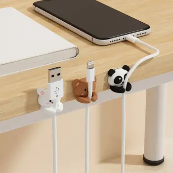 น่ารัก Self-Adhesive CABLE CLIP ออกแบบสัตว์น่ารัก Desktop CABLE Organizer สายไฟ Winder คลิปสายจัดอุปกรณ์เสริมโต๊ะ 1