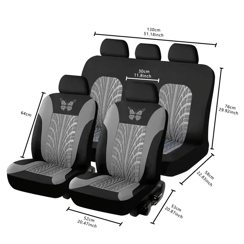 Butterfly Embroidered Universal Car Seat Covers - Elegant Car Cushion Protector