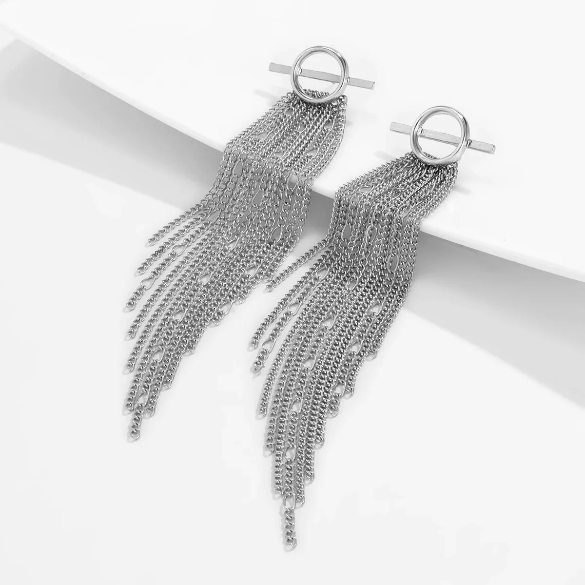 Long Chain Drop Earrings - Image 4