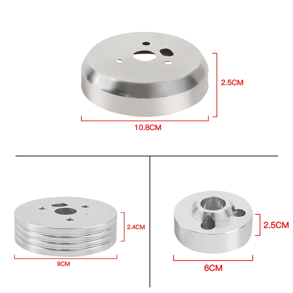 VSW 6-Bolt Black Steering Wheel Hub Adapter Compatible With 1969-1994 GM Passenger, 1974-1994 GM Truck STH1008BLK