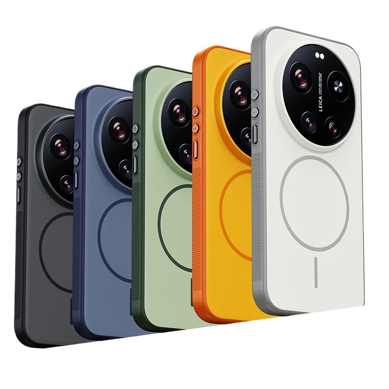 Dual-Color Magnetic Matte Back Cover with Metal Button - Skin Feel Finish