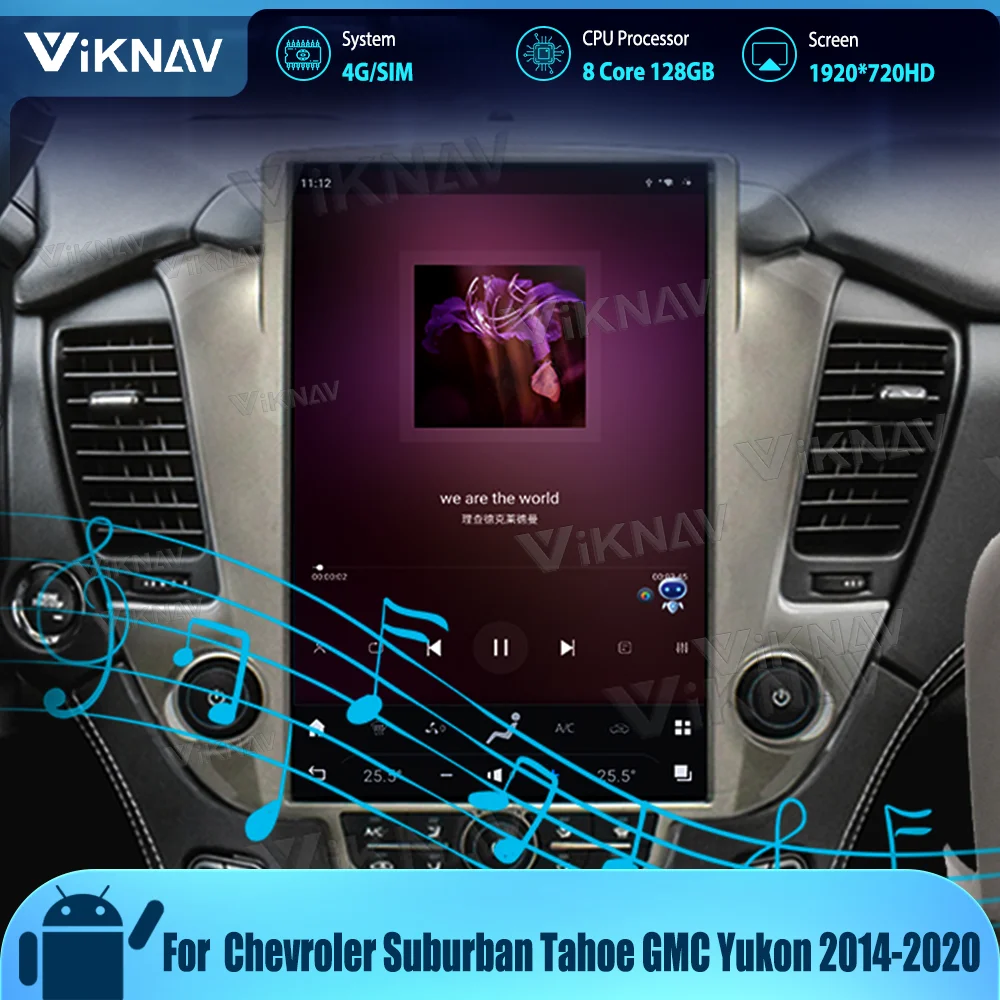 

Android Auto 14.5inch Car Radio For Chevroler Suburban Tahoe GMC Yukon 2014-2020 Wireless CarPlay 8 Core 8+128GB Head Unit 2 din