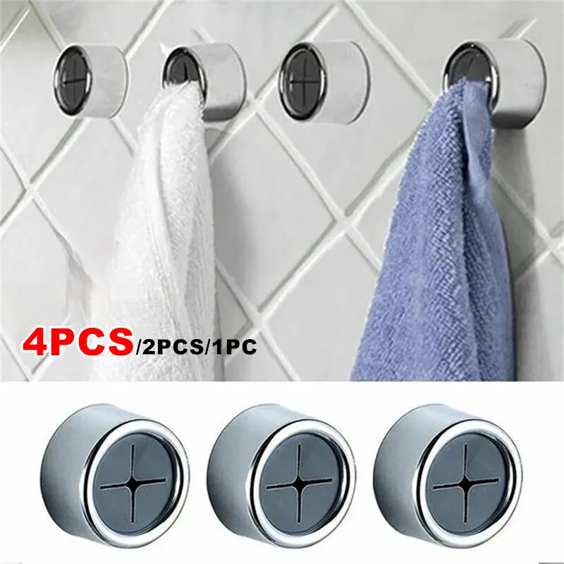 1/2/4PCS Towel Holder Towel Hook Push In Tea Towel Holder Grip Hook
