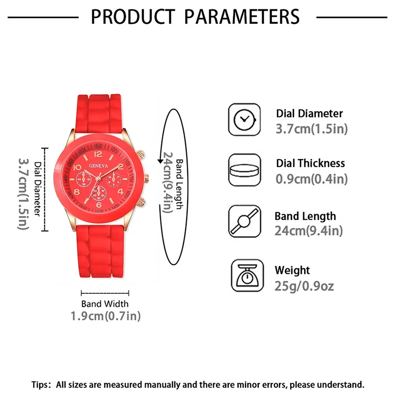 Reloj Mujer  Fashion Women Watches Elegant Red Silicone Quartz Watch Luxury Ladies Clock Gift for Girls Relogio Feminino - 2