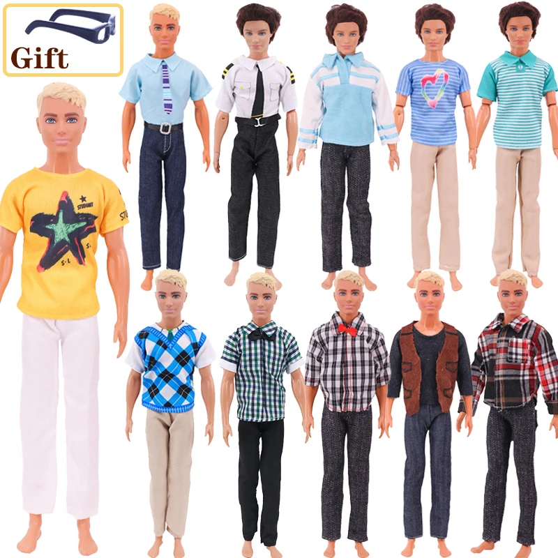 4 Sets Ken Doll Clothes Handmade T-shirt + Trousers,Hoodie+Shorts