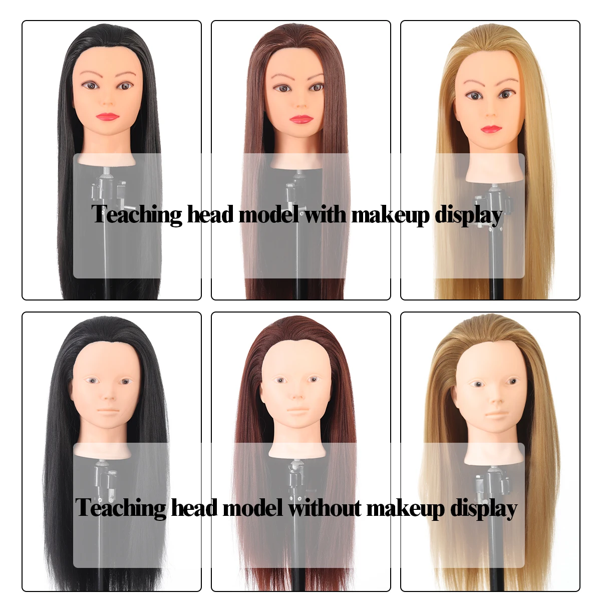 مع وبدون ماكياج عارضة أزياء رئيس التدريب رئيس لتصف...