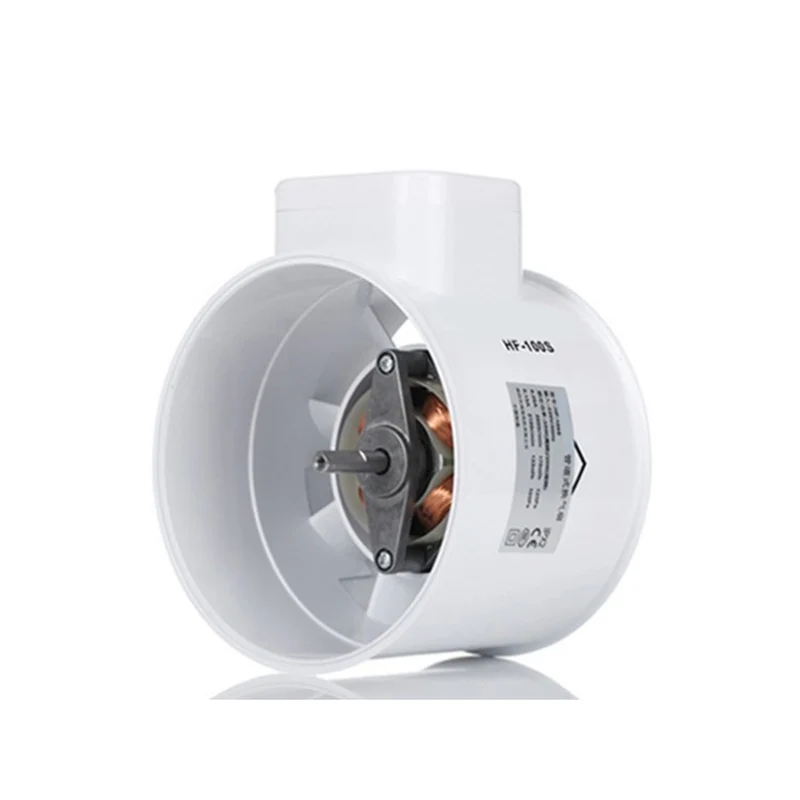 Ventilateur d'égout 100 mm noir - Ventilateur d'extraction - Puissant - Inline - 180 pa - 220 m³/h - 40 W - Pour salle de bain, tente de croissance, culture hydroponique