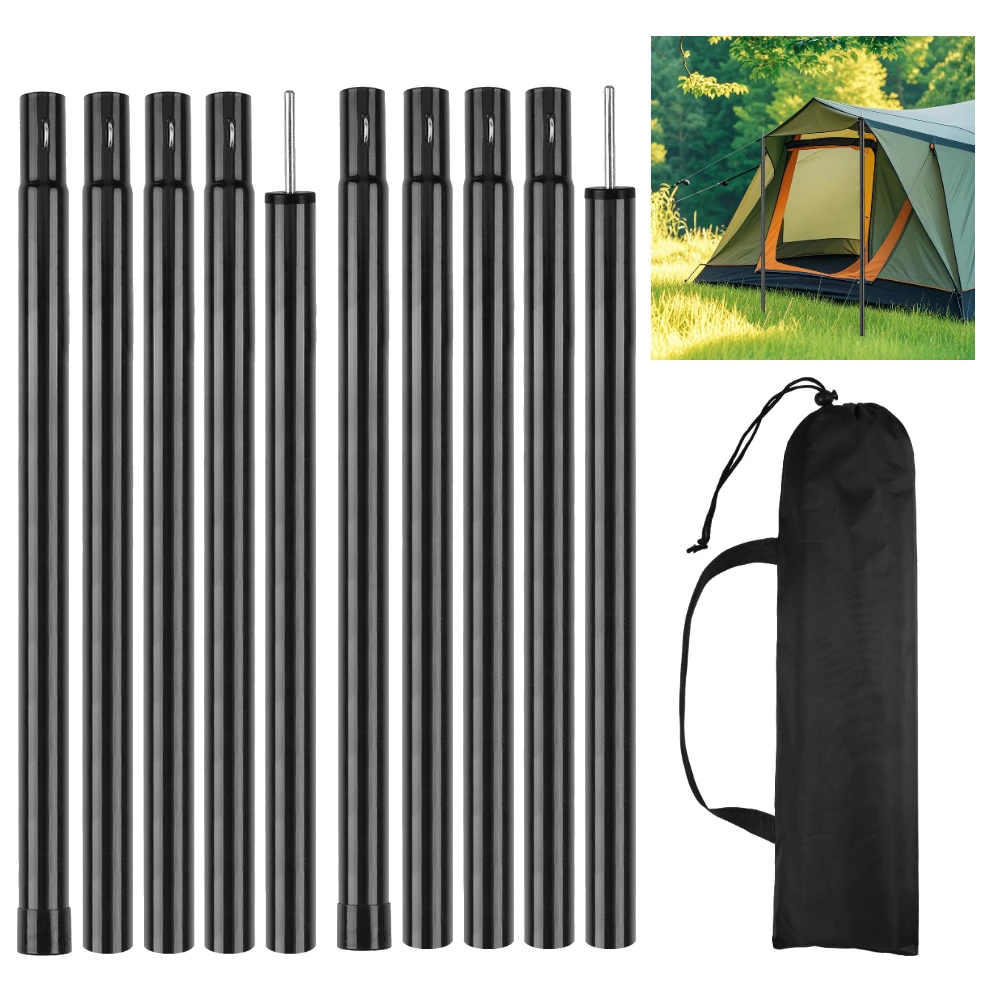 Set of 2 Tent Poles for Tarp Adjustable Camping Tarp Poles Collapsible Tent Pole for Backpacking Hiking Awning Canopy Shelter Telescopic Tent Pole
