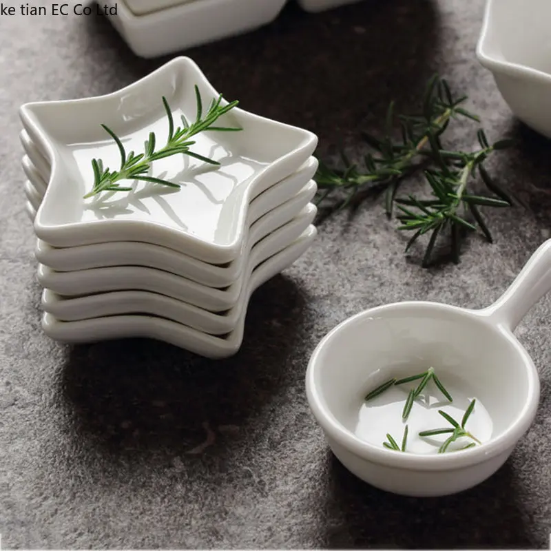 5/pcs ceramic dip dish set of 5 creative household vinegar dish cute seasoning small bowl Japanese kitchen soy sauce dishes