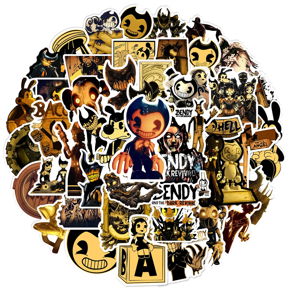 10/30/50Pcs/Set Cartoon Anime Bendy Ink Machine Game Stickers Skateboard  Fridge Guitar Laptop Luggage Toy Sticker - AliExpress