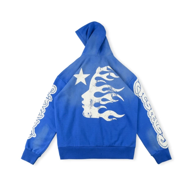 Hellstar Blue Yoga Hoodios pants Oversized Brushed Print High Street Sports  Hoodie For Men And Women - AliExpress