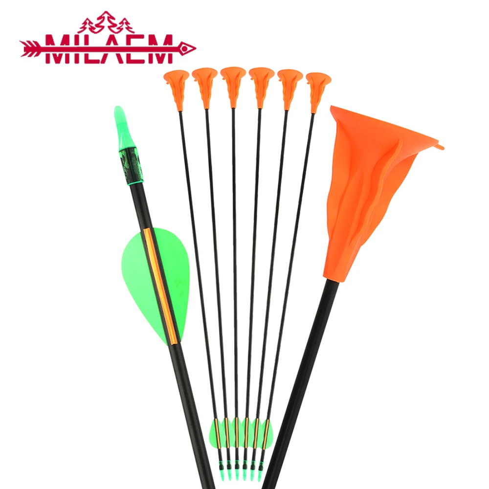 

6/12 Pcs 30'' Archery Sucker Arrow OD 6mm Safty Fiberglass Arrows Children Beginner Outdoor Practice Shooting Sports Accessories