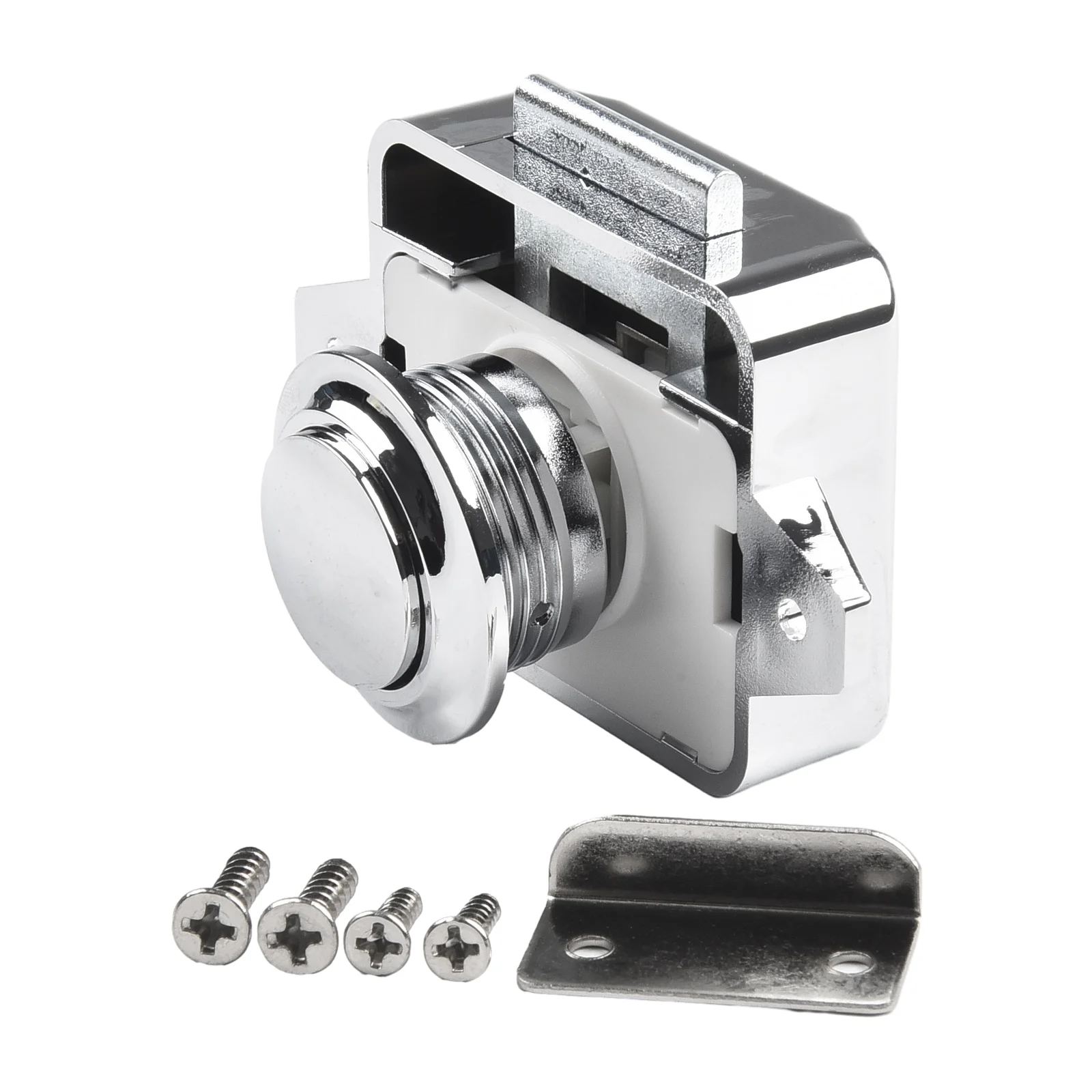 Description Picture 5 of itemKnob Button Catch Lock Motorhome RV Screws Boat Button Camper Caravan Cupboard Door Furniture L-shaped Plate Attachment
