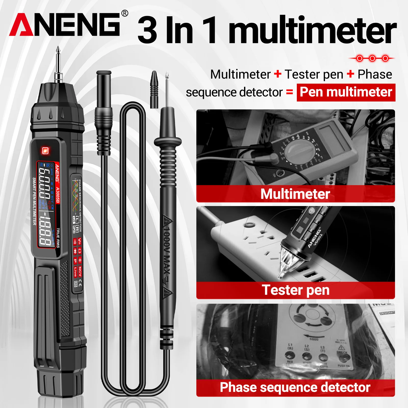 ANENG  Ʈ Ƽ  ,   ׽, AC  跮,  а  , A3005A/B