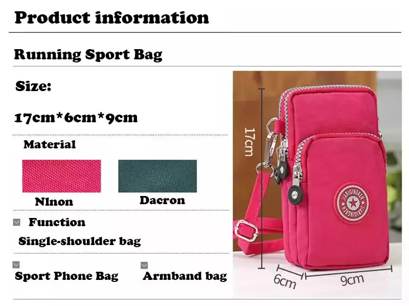 Nylon schoudertas voor telefoon voor dames clutch pouch_voghion.com