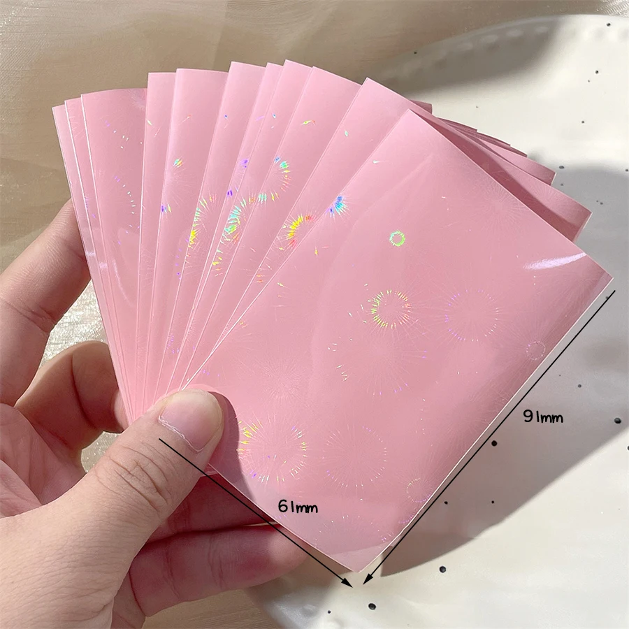 Sharkbang 50pcs/Lot Holo Card Sleeves 61x91mm 20C Fireworks PP Kpop Holder For Postcards Films Game Cards Photocard Protector 5