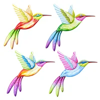 Metal Bird Wall Art Sculpture Big Hummingbird Outdoor Hanging Ornament for Garden/Home Decoration 1
