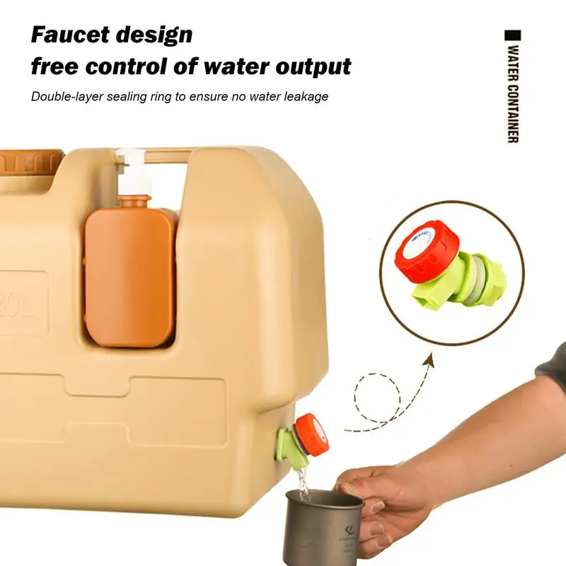 Water Container With Spigot Camping Water Tank With Spout And Lotion Dispenser No Leakage Portable 5 Gallon Carrier