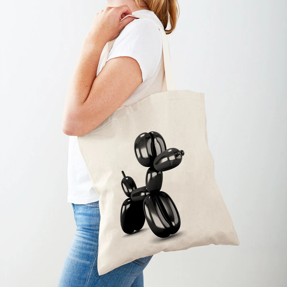 Jeff Koons Palloncino Colorato Cane Eccentrico Animale Entrambe Tote Handbag Fashion Art Casual Retro Lady Shopping Bag Donna Shopper Bags