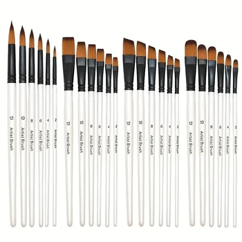 6pcs Artist Paint Brushes Set Nylon Tips Artist Paint Brushes For Acrylic Oil Watercolor Acrylic Painting Body Face Rock Art