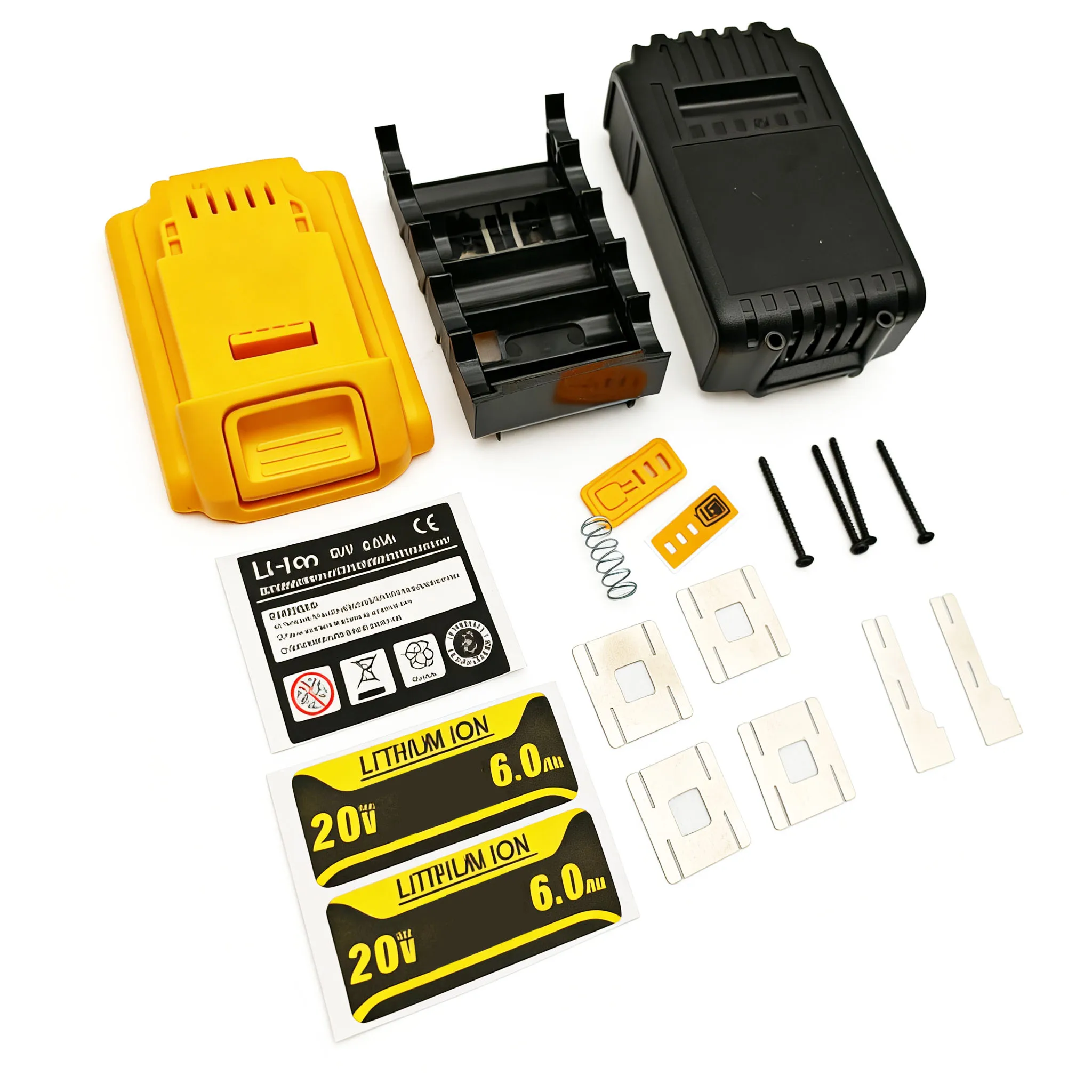 DeWalt 20V 리튬 이온 배터리 플라스틱 케이스 10X18650 XR 18V DC..