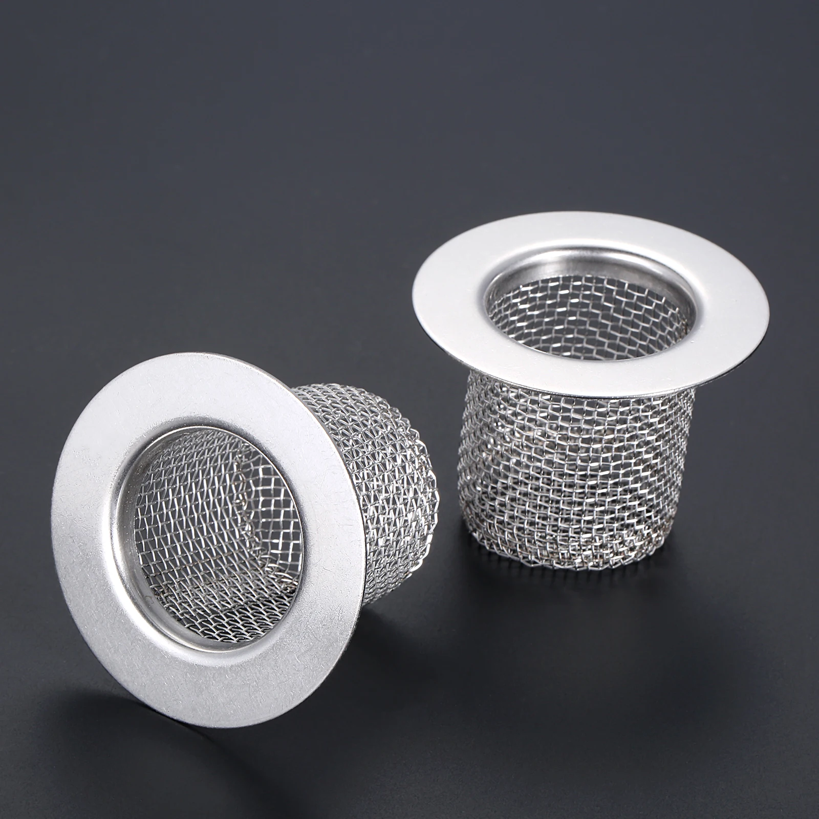 2pcs Floor Drain Filter Stainless Steel Mesh Basket Anti-hair Anti-clog 28-80mm 1"-3" Kitchen Bathroom Anti-rat/mosquito Stopper 4