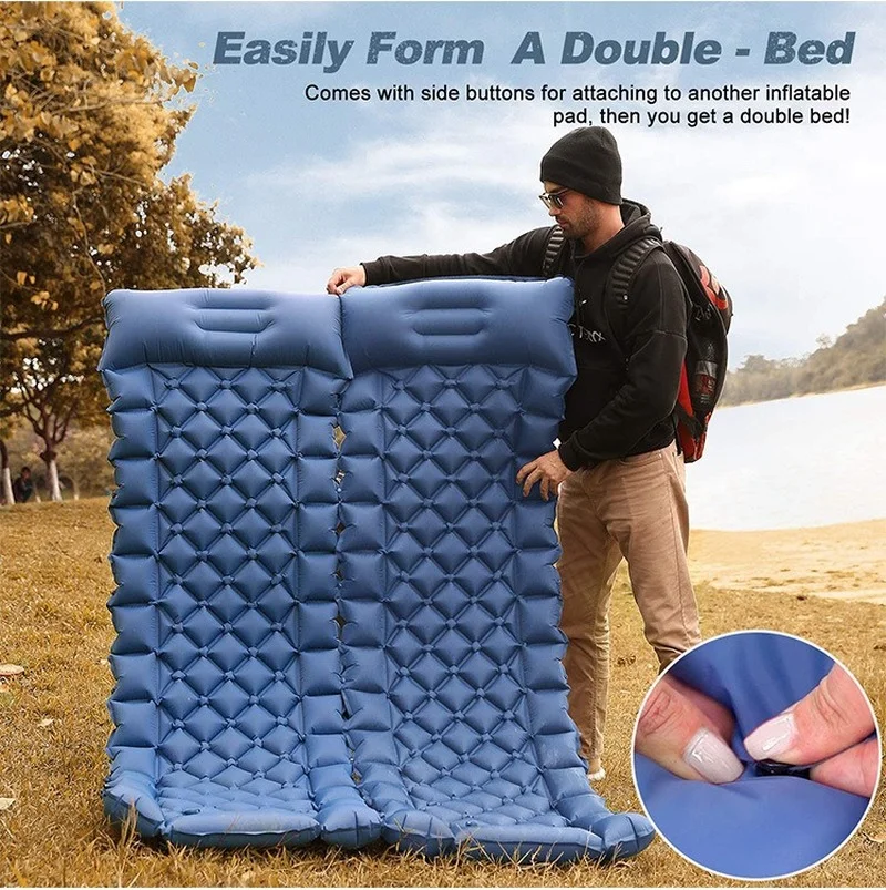Outdoor Supplies Inflatable Mattress Portable Camping Beach Inflatable Pad TPU Stitching Foot Mattress Recliner Chair