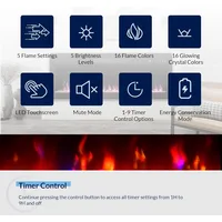 42" Electric Fireplace,  Heater with Adjustable Flame Color and Brightness, 1400 W Recessed and Wall Mounted Electric Fireplace 2