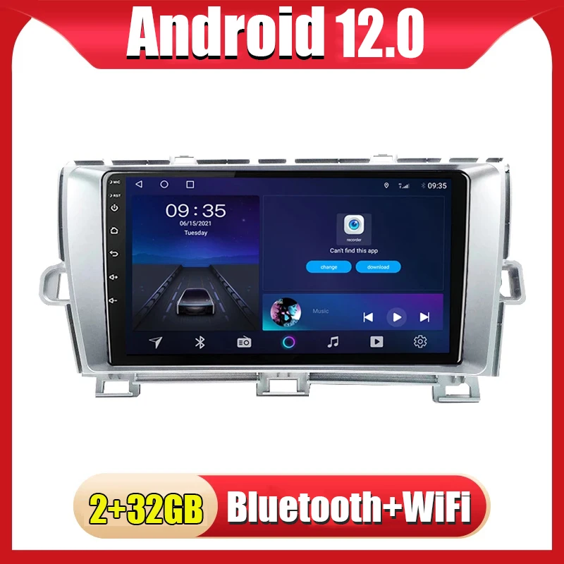 

9" Android 12.0 Car Multimedia Player Autoradio for Toyota Prius XW30 2009~2013 Car Stereo Radio GPS NAVI BT WIFI Head unit