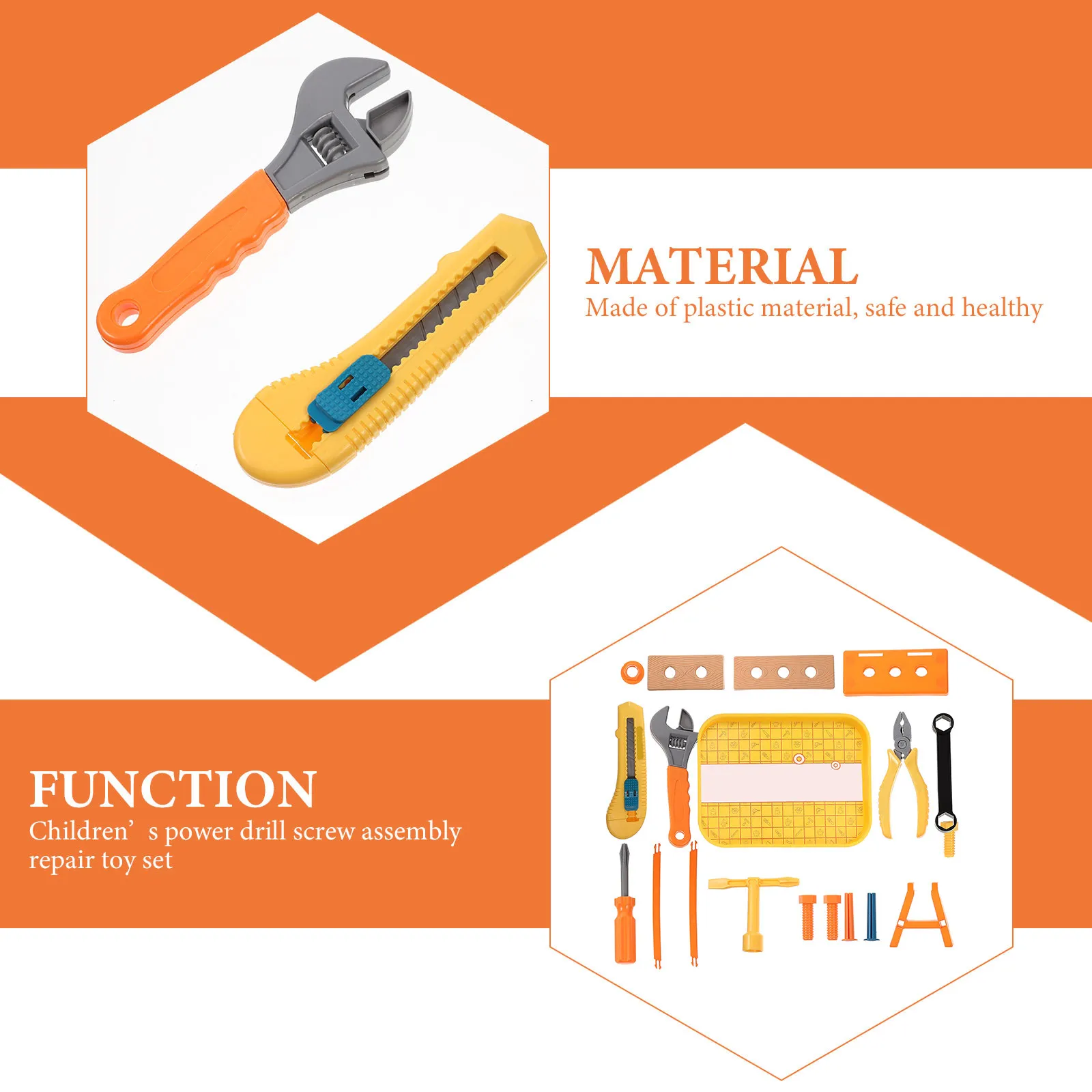 1 세트 전기 드릴 어린이 도구 세트 안전한 플라스틱 조기 교육 학습 가정용 척 놀이  선물 재미있는 인터랙티브