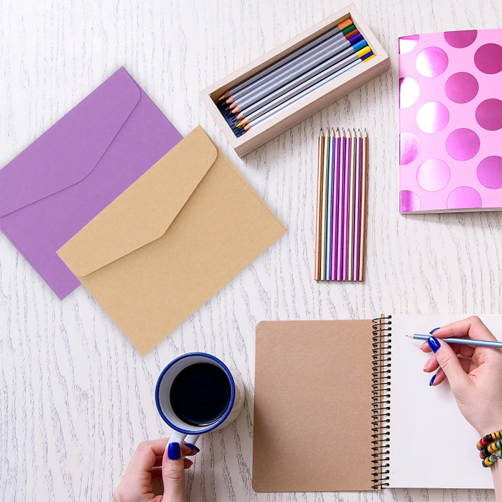 50Pcs Candy Color Mini Envelopes DIY Greeting Card Holder Craft Paper Envelope For Letter Paper Postcards School Material mini envelopes