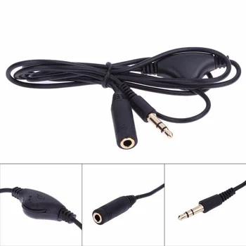 1M 3.5mm Male to Female Earphone Audio Extension Exteneder Cable Volume Control hot sale
