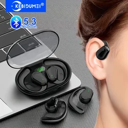 Waterproof HiFi Stereo Bluetooth 5.3 Ear Hook Headphones with Noise Reduction (Black)