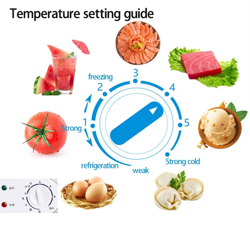 43L Freezer Refrigerator Mini Fridge Vertical Commercial Home Use Mixed Deep Freezer Cabinet Congelador Container 220V/50Hz 6