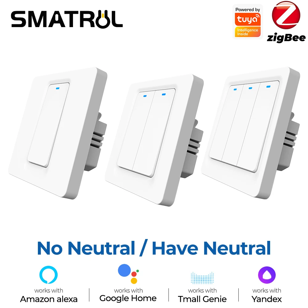 Zigbee Switch Wall Neutral | Tuya Switch Neutral Zigbee | Switch Smart ...