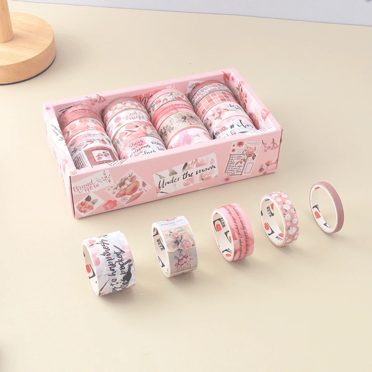 귀여운 식물과 꽃무늬가 있는 와시 테이프 20롤 세트, 스크랩북 및 저널에 적합한 장 마스킹 테이프