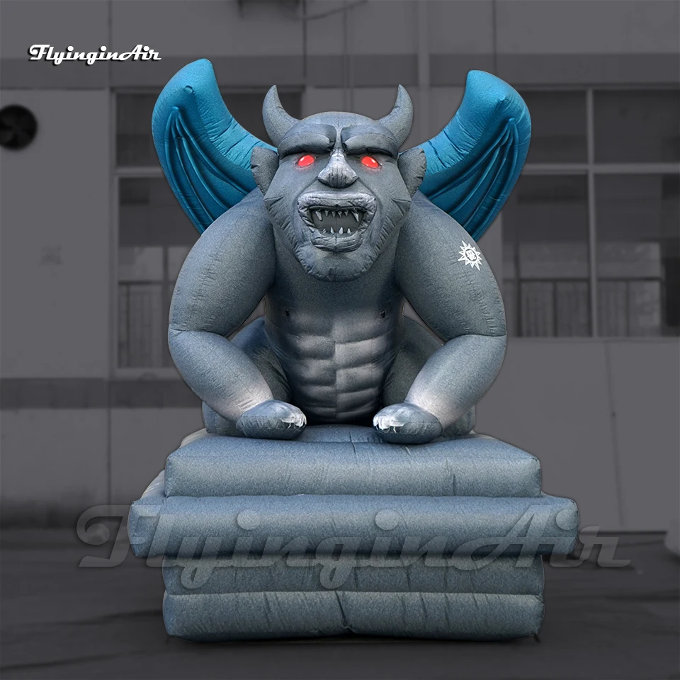 

Ужасная надувная статуя монстра Gargoyle, 3 м, воздушный надувной шар злого духа для украшения Хэллоуина