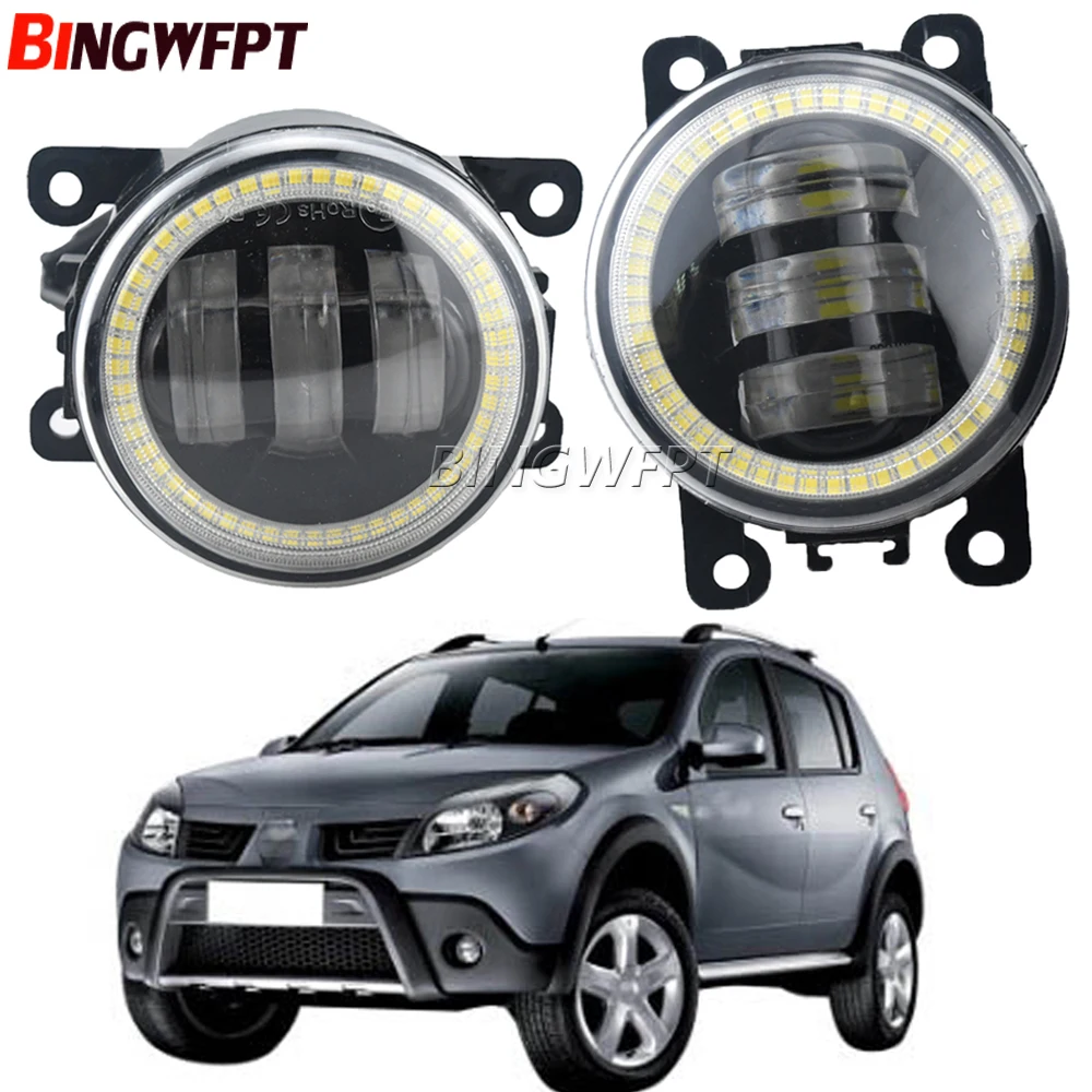 

2 X Car H11 Fog Light LED Angel Eye Daytime Running Light 12V For Renault Sandero Stepway Hatchback 2008-2015