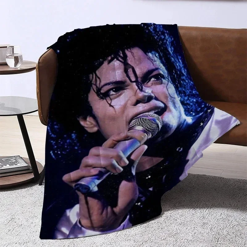 Michael Jackson Custom  Flannel Blanket Thin Portable Nap Air Conditioning Sofa Warm Plush Home Travel Picnic Cover 5